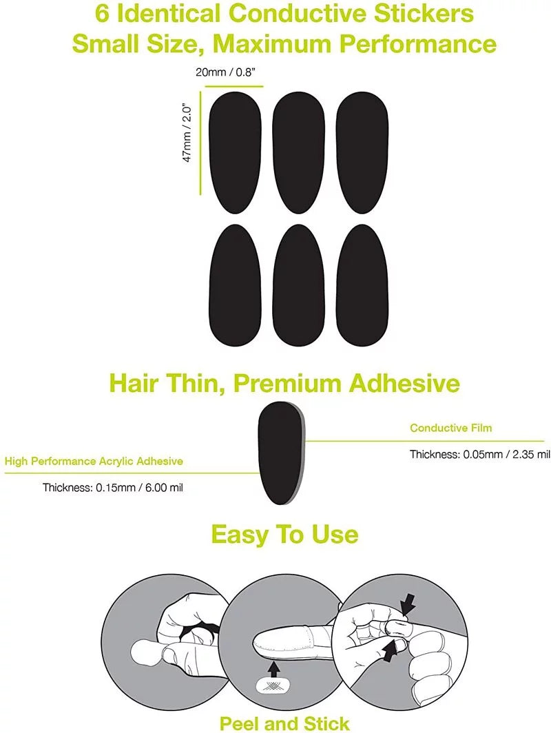 GloveTacts Glove Touch Stickers V3 - 6 stickers package