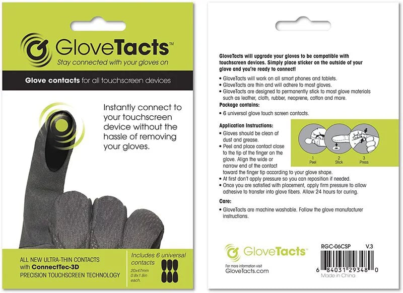 GloveTacts Glove Touch Stickers V3 - 6 stickers package